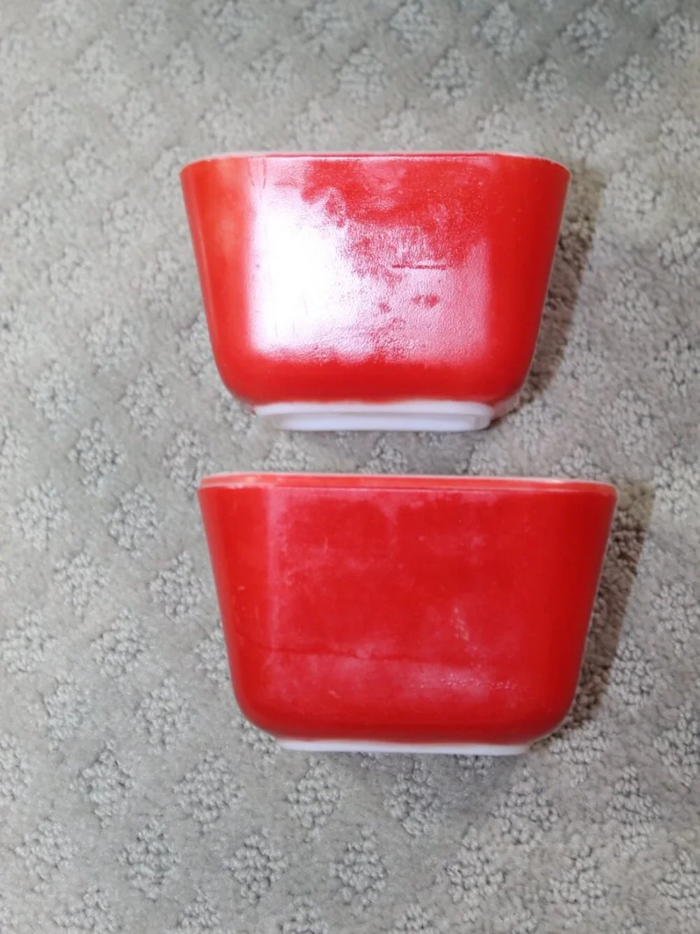 Pyrex Fridgie Refrigerator Dish Primary 6 pc Set Red 501 Blue 502 Vintage Lids